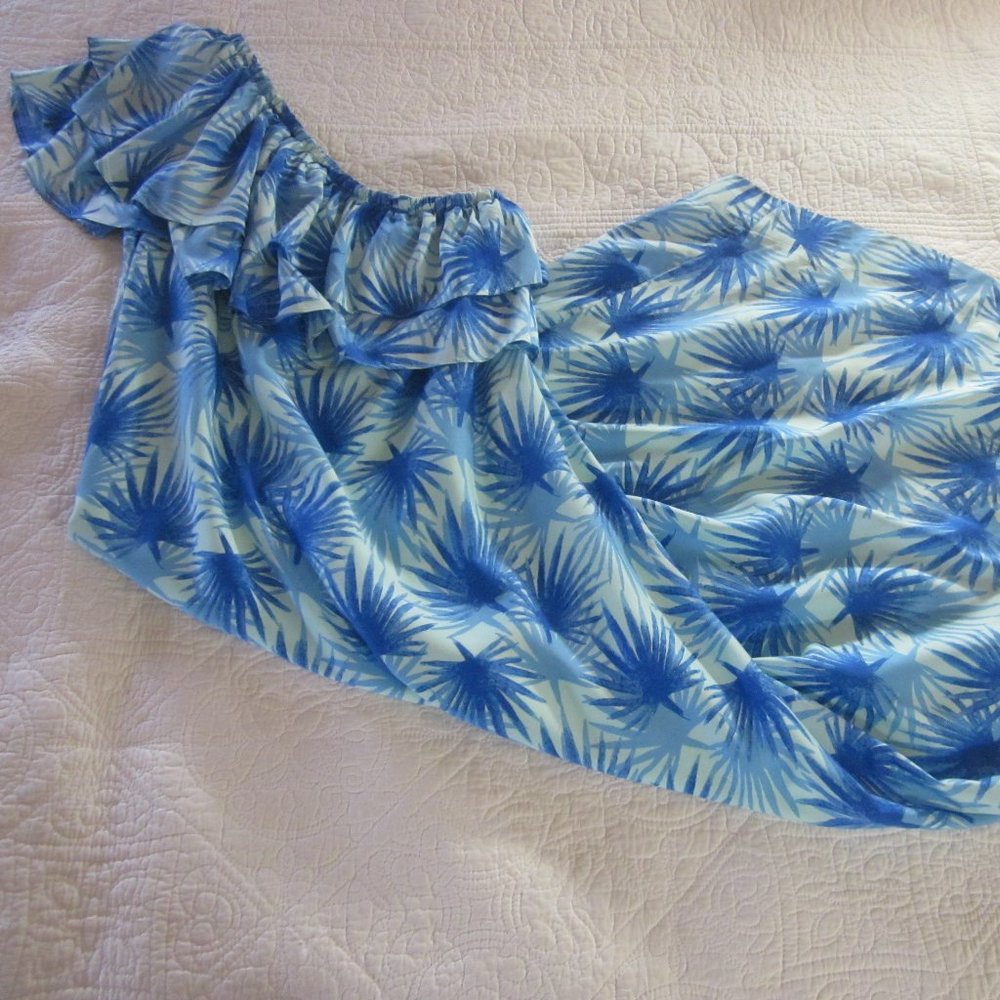 Vineyard Vines Dress 2 Electric Palm One Shoulder High/Low